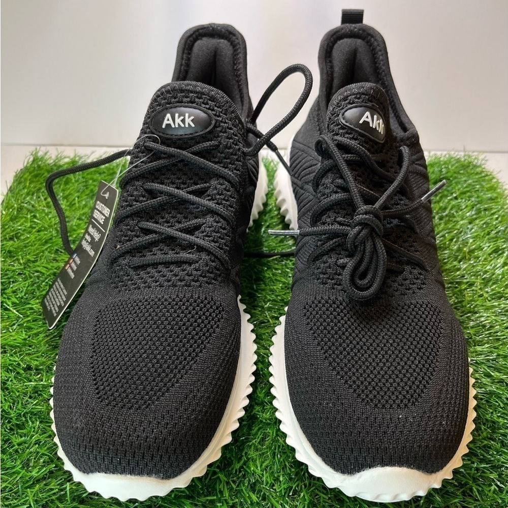 NWT Black AKK Women’s Walking Tennis Shoes-Slip On Memory Foam Lightweight